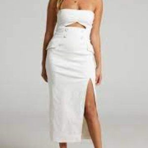 Polincia Midi Dress in White